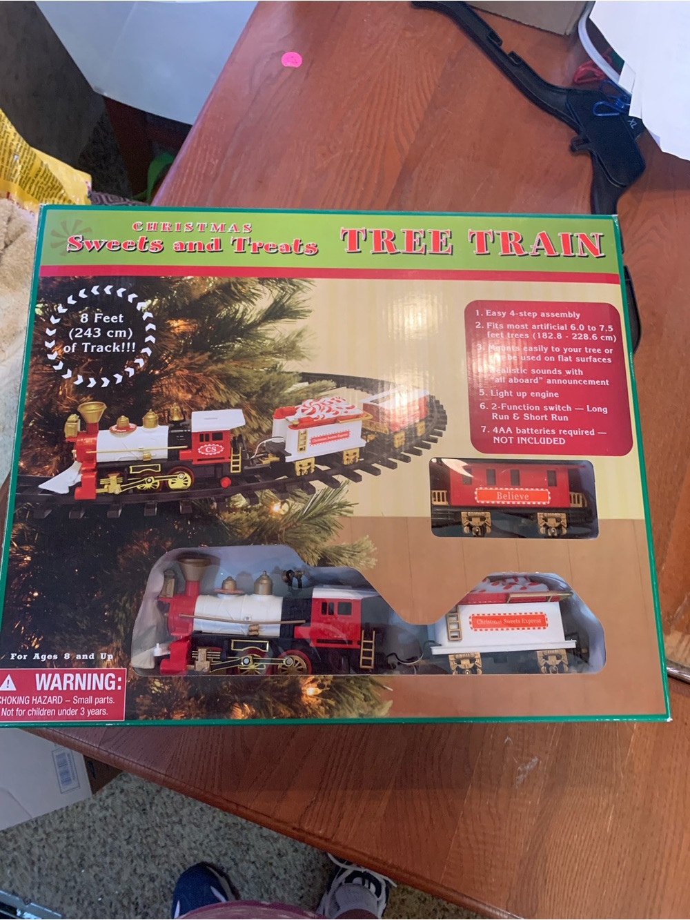 Sweet Treats Christmas Tree Train Engine Lights Up
